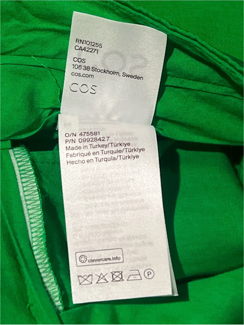 Cos Pants Women’s 4 Green Wide Leg High Waisted Linen Blend Trousers